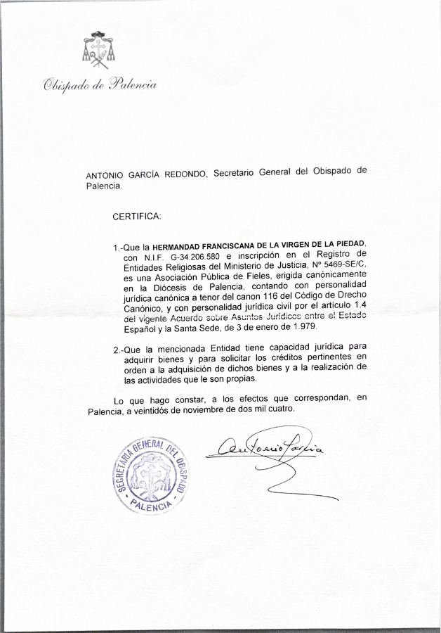 Portada de Certificado Capacidad Juridica