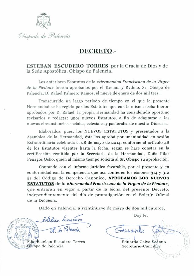 Portada de Decreto Aprobacion Estatutos