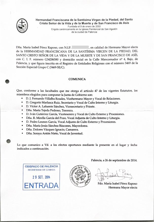 Portada de Comunicacion Junta De Gobierno