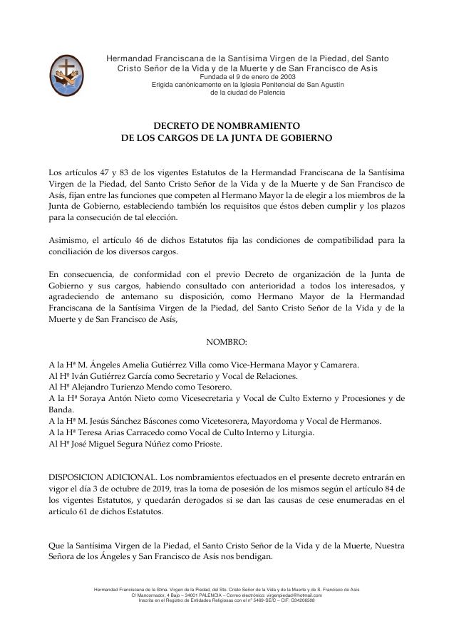Portada de Decreto 2 Nombramientos JDG