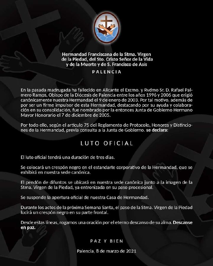 Portada de Declaración Luto Oficial
