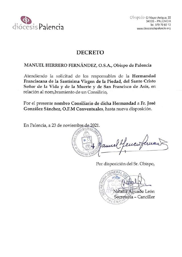 Portada de Decreto Nombramiento Consiliario