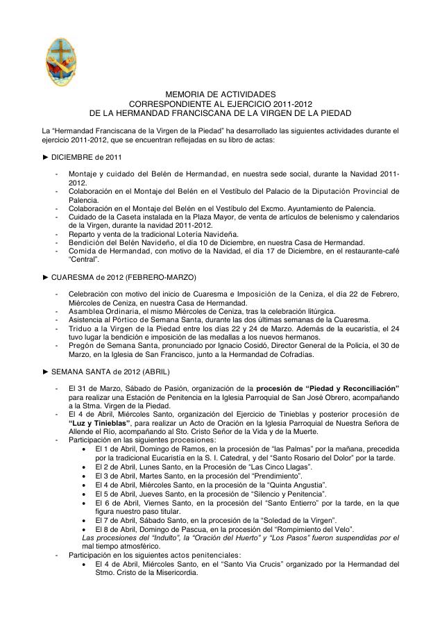 Portada de Memoria De Actividades 2012